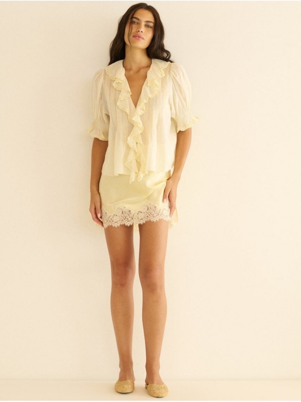 NWT DOEN Henri Top Creme Citron Small